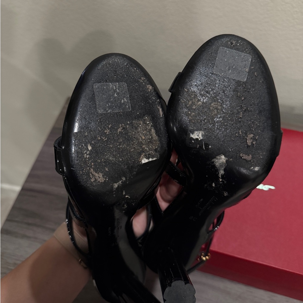 Salvatore Ferragamo Black Multi-Strap High Heel Sandals (size 8) - Picture 5 of 6